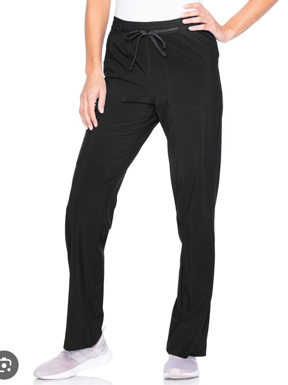 Women's Scrubs Plus Size 5X Urbane Black Drawstring Track Pants New #9739